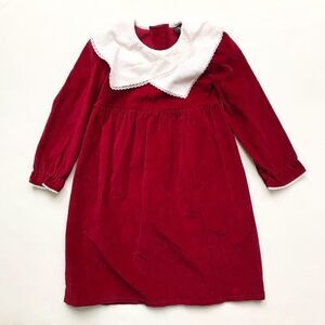 Vintage Chuckled deep plum velvet dress looks 6/7Y
